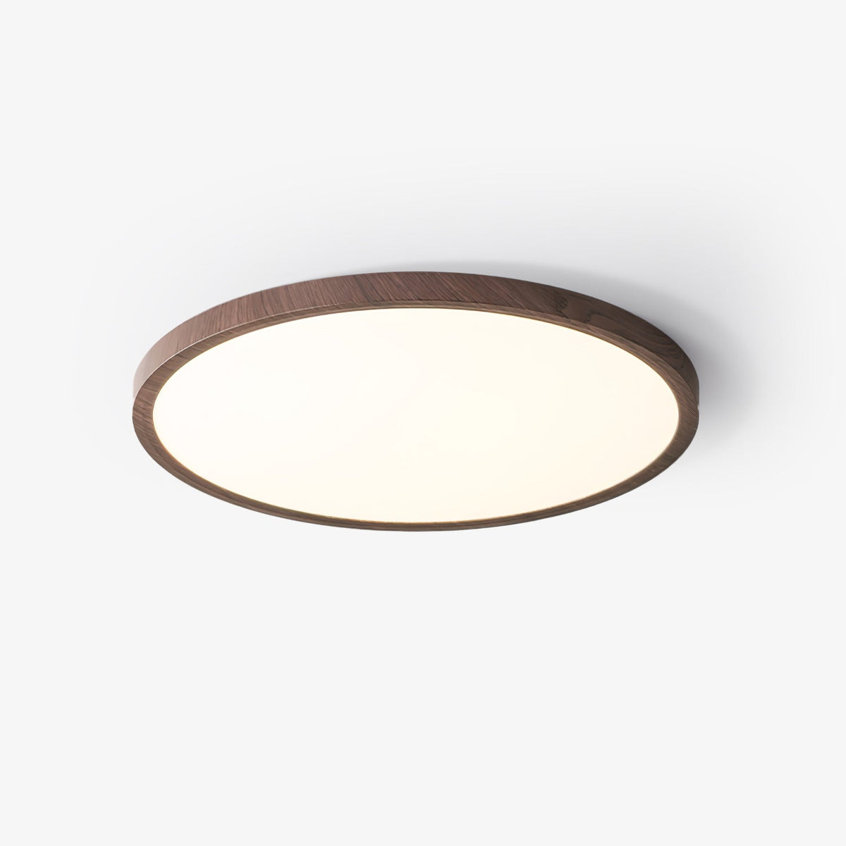 Solara Ceiling Light Acrylic Thin Round Walnut Look Minimalist - Letslighting