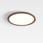 Solara Ceiling Light Acrylic Thin Round Walnut Look Minimalist - Letslighting