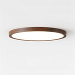Solara Ceiling Light Acrylic Thin Round Walnut Look Minimalist - Letslighting