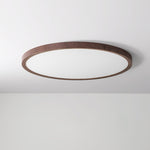 Solara Ceiling Light Acrylic Thin Round Walnut Look Minimalist - Letslighting