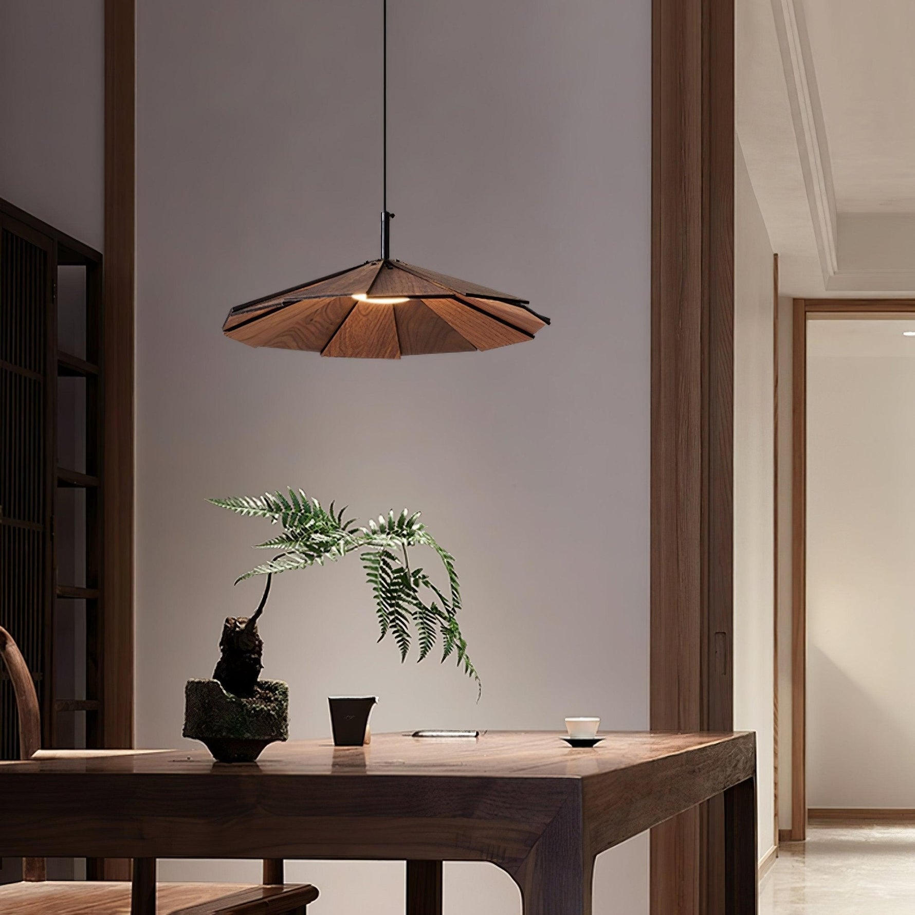 Umbrella Wooden Pendant Light - Lamp Outdoor