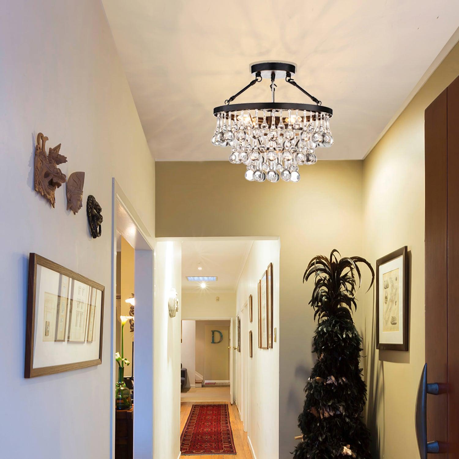 Avelis Postmodern Luxury Unique Tiered Crystal Chandelier - Lamp Outdoor