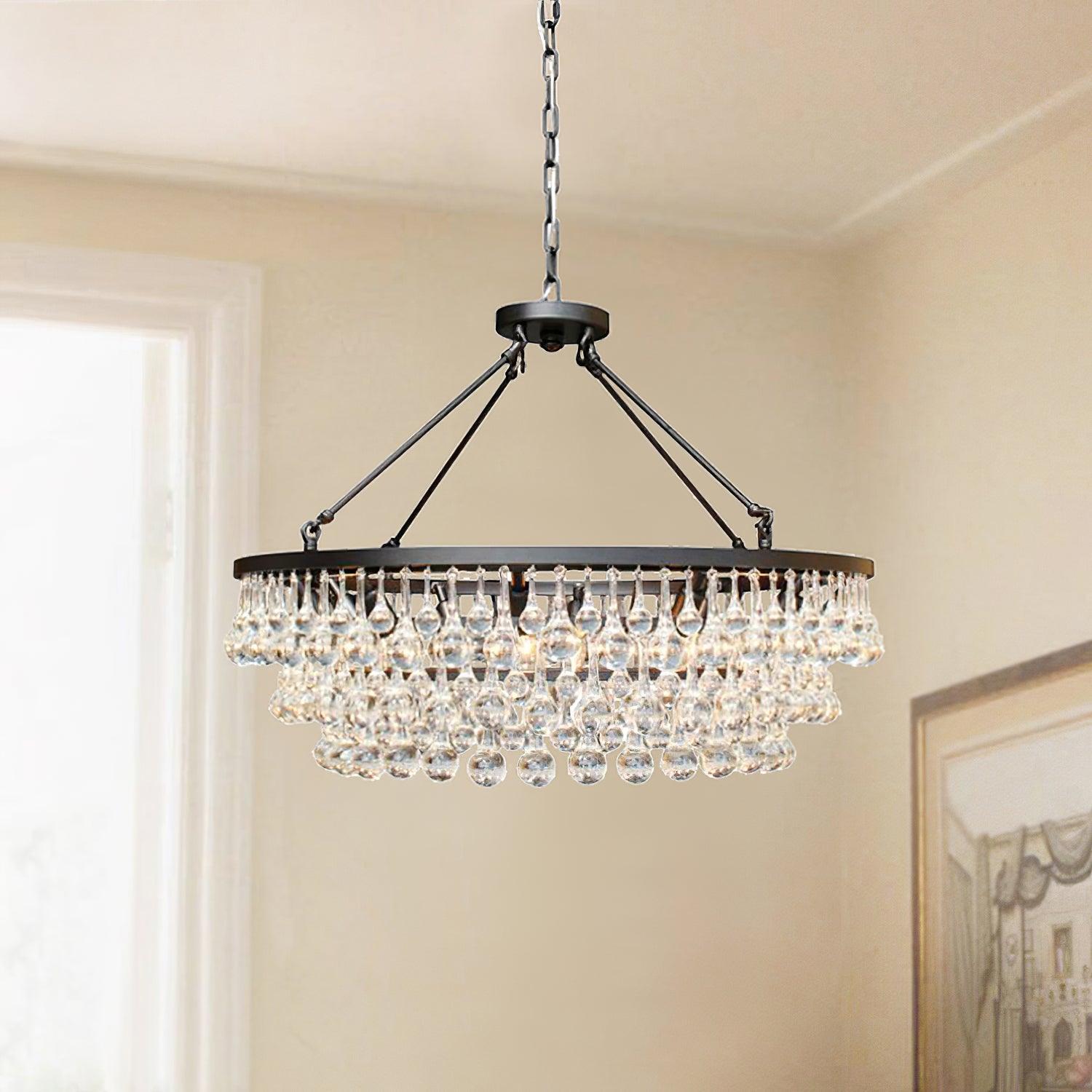 Avelis Postmodern Luxury Unique Tiered Crystal Chandelier - Lamp Outdoor