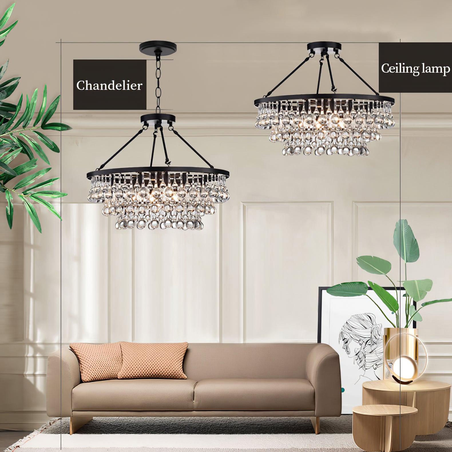 Avelis Postmodern Luxury Unique Tiered Crystal Chandelier - Lamp Outdoor