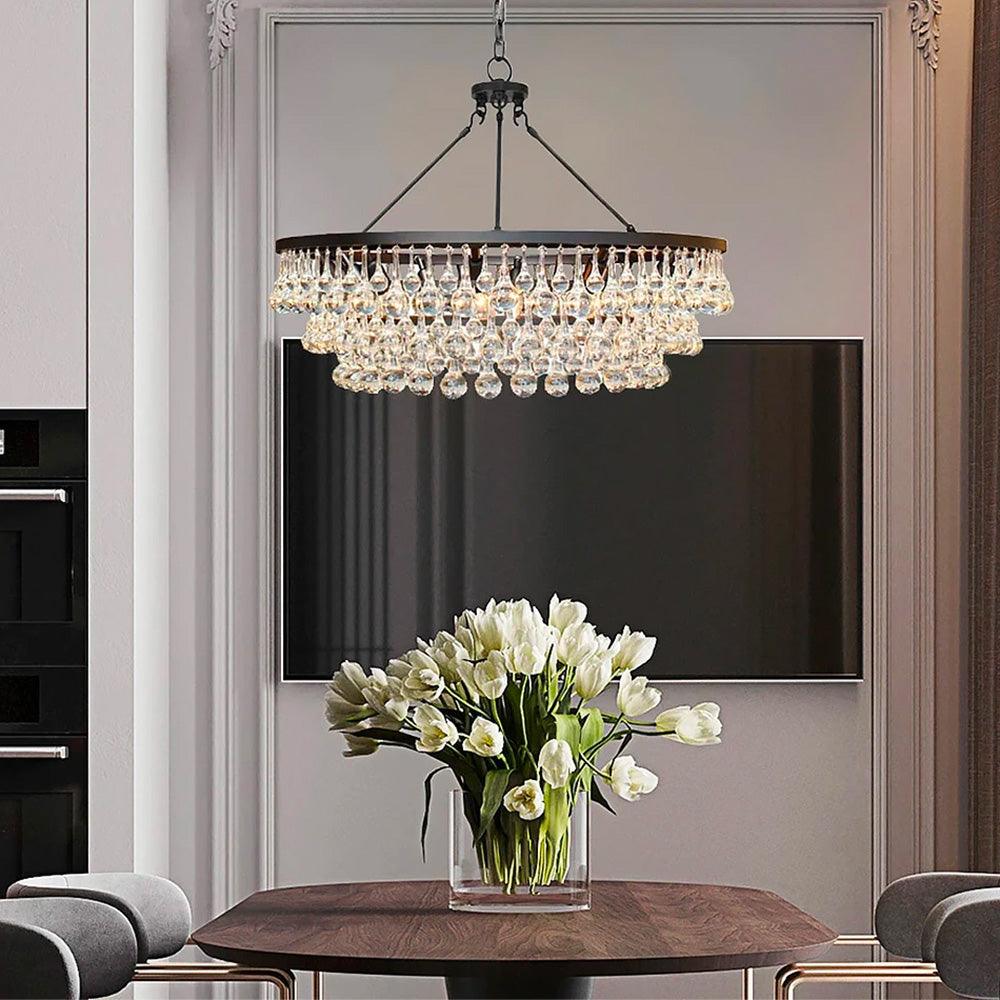 Avelis Postmodern Luxury Unique Tiered Crystal Chandelier - Lamp Outdoor