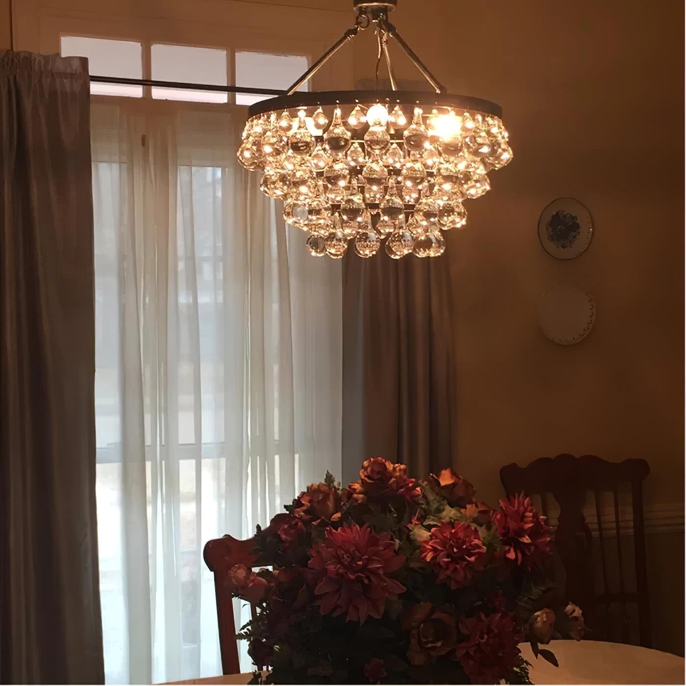 Avelis Postmodern Luxury Unique Tiered Crystal Chandelier - Lamp Outdoor