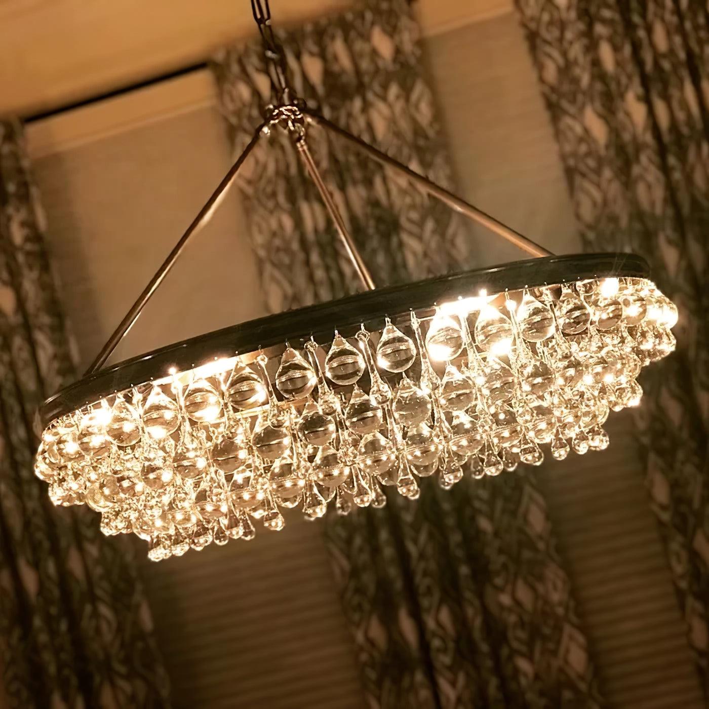Avelis Postmodern Luxury Unique Tiered Crystal Chandelier - Lamp Outdoor