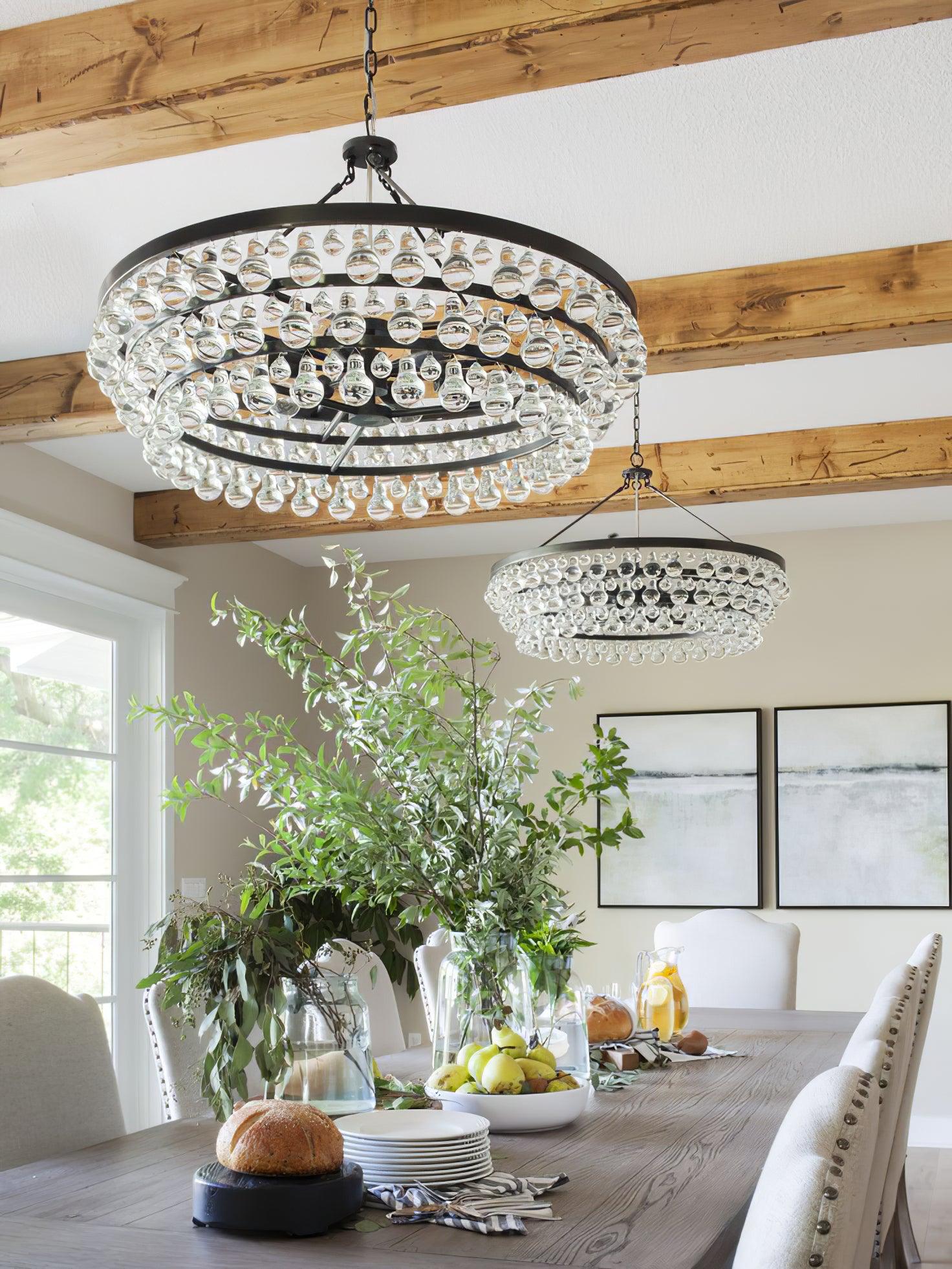 Avelis Postmodern Luxury Unique Tiered Crystal Chandelier - Lamp Outdoor