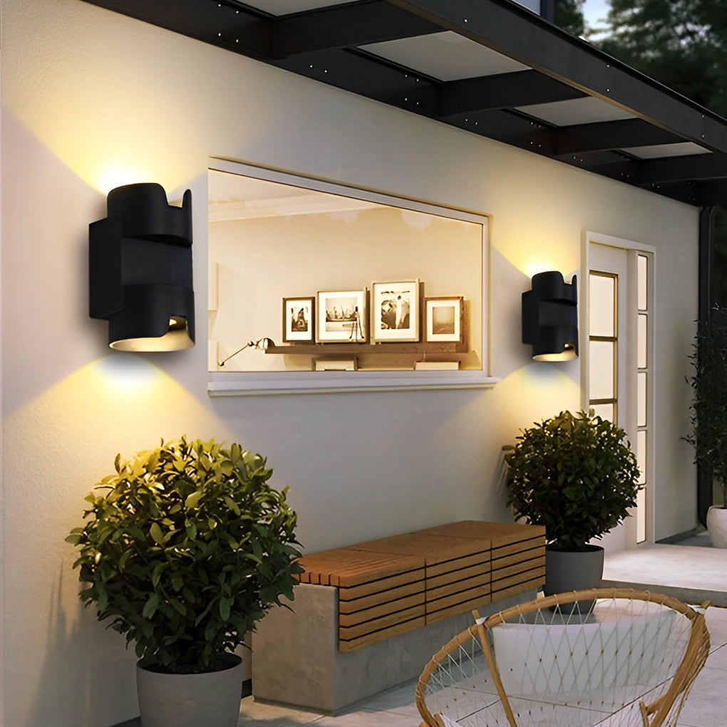 Waterproof Up and Down Light LED Black Modern Wall Washer Light Wall Lamp - Lamp Outdoor