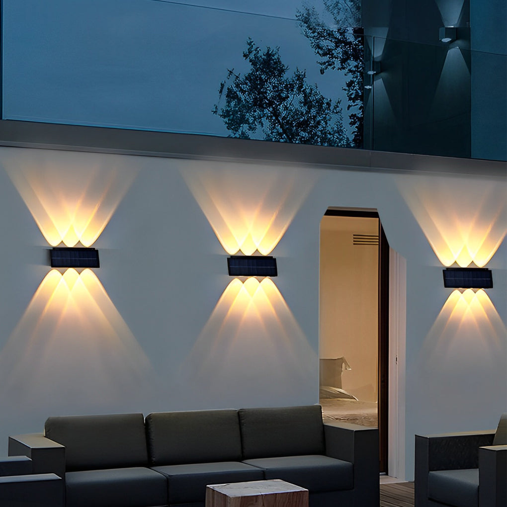 Rectangular Waterproof Up and Down Light LED Modern Solar Wall Lamp - Lamp Outdoor
