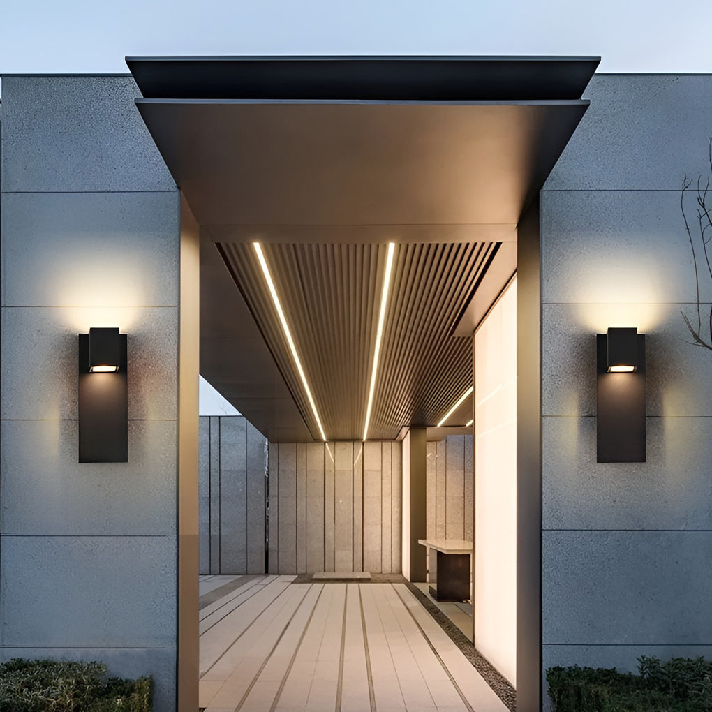 Square Waterproof LED Up and Down Lights Modern Outdoor Wall Lamp Wall Sconce Lighting - Lamp Outdoor