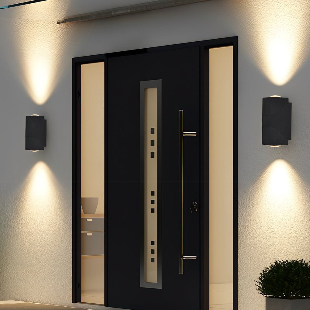 Adjustable Up and Down Light Motion Sensor Waterproof Black Wall Lamp - Lamp Outdoor