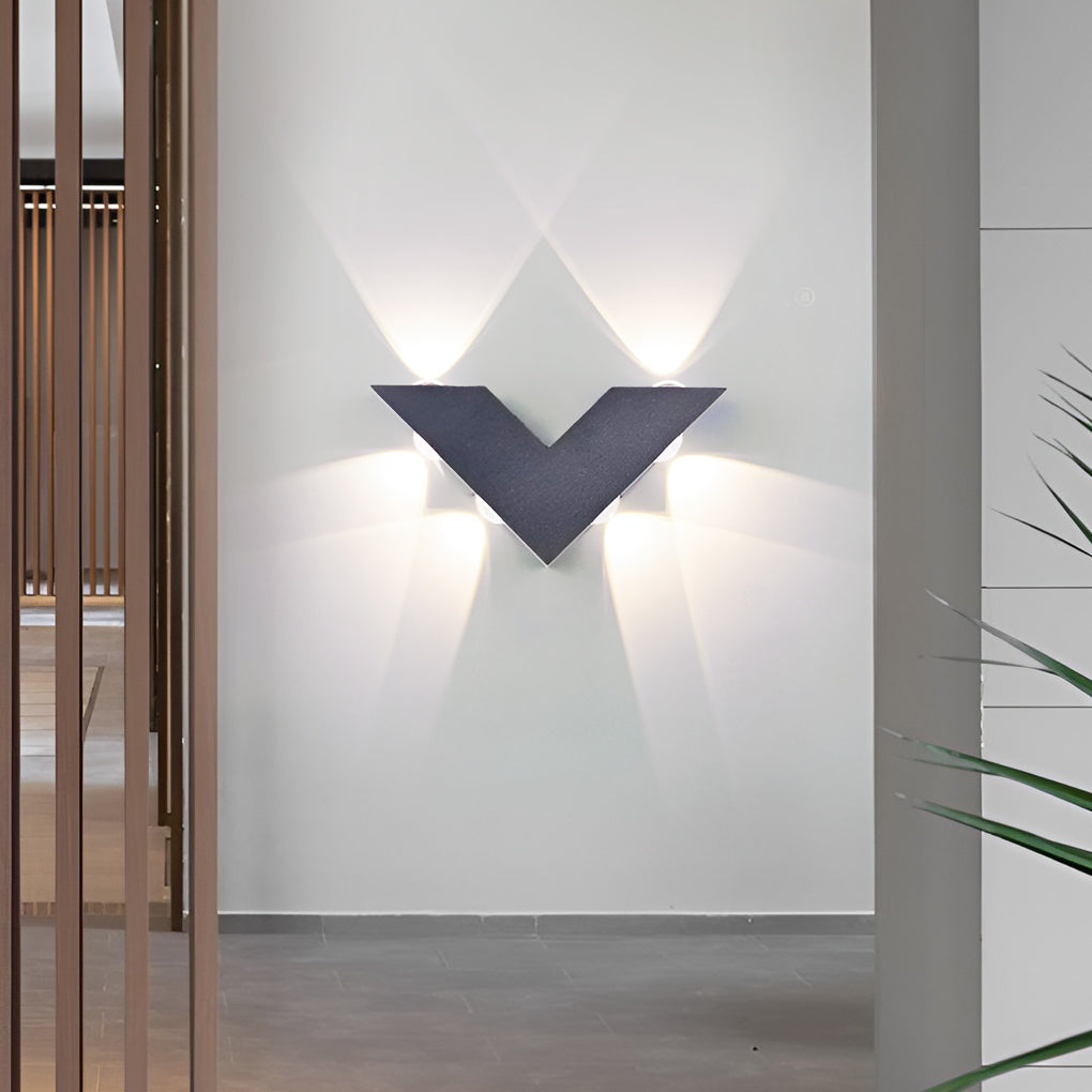 V-shaped Waterproof LED Black Modern Outdoor Wall Lamp Wall Washer Light - Lamp Outdoor