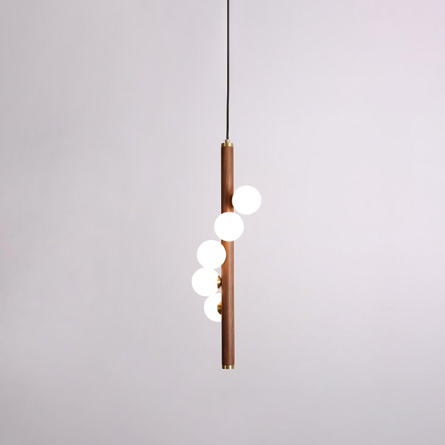 Vertical Orb Timber Pendant Lamp - Lamp Outdoor