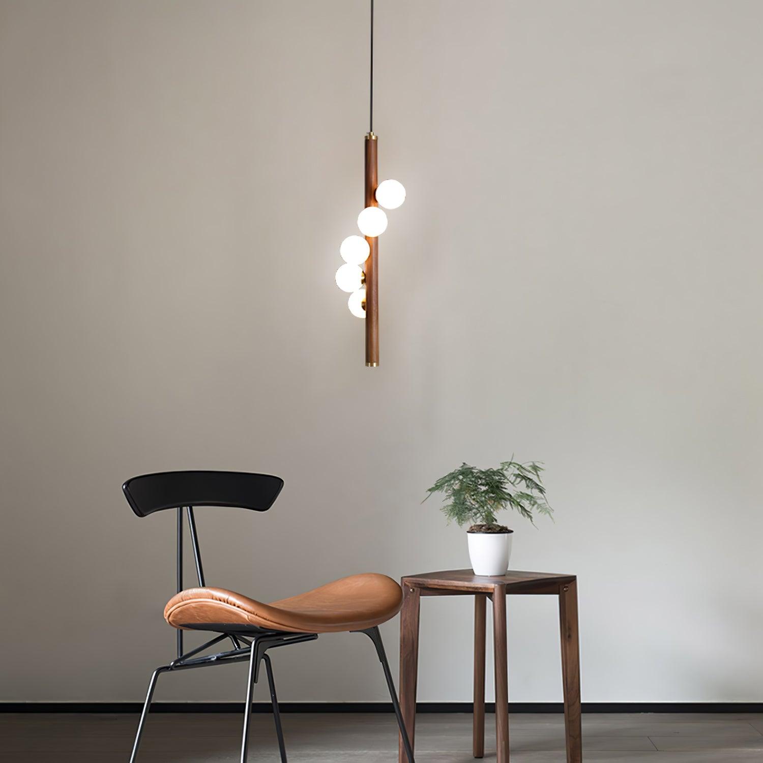 Vertical Orb Timber Pendant Lamp - Lamp Outdoor