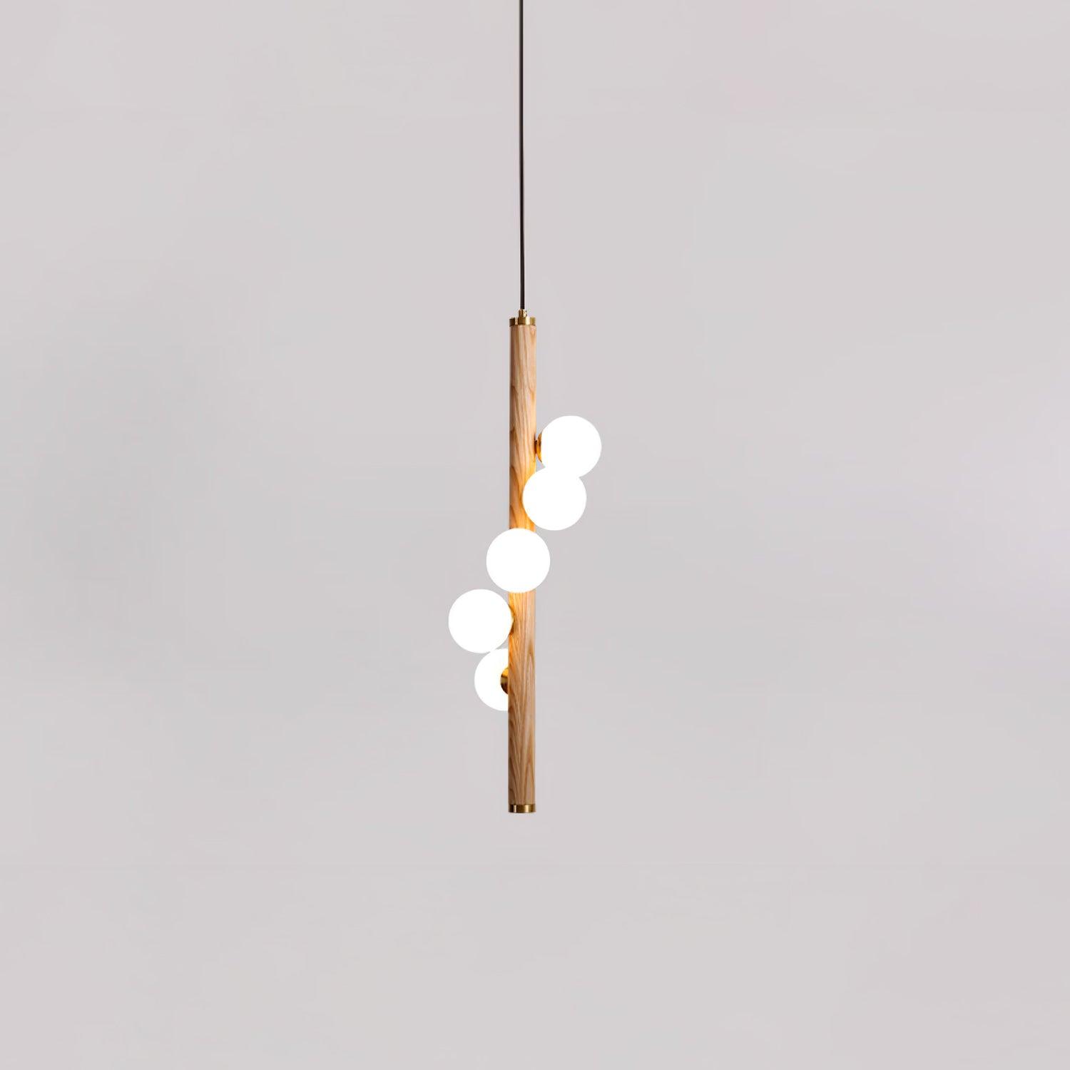 Vertical Orb Timber Pendant Lamp - Lamp Outdoor