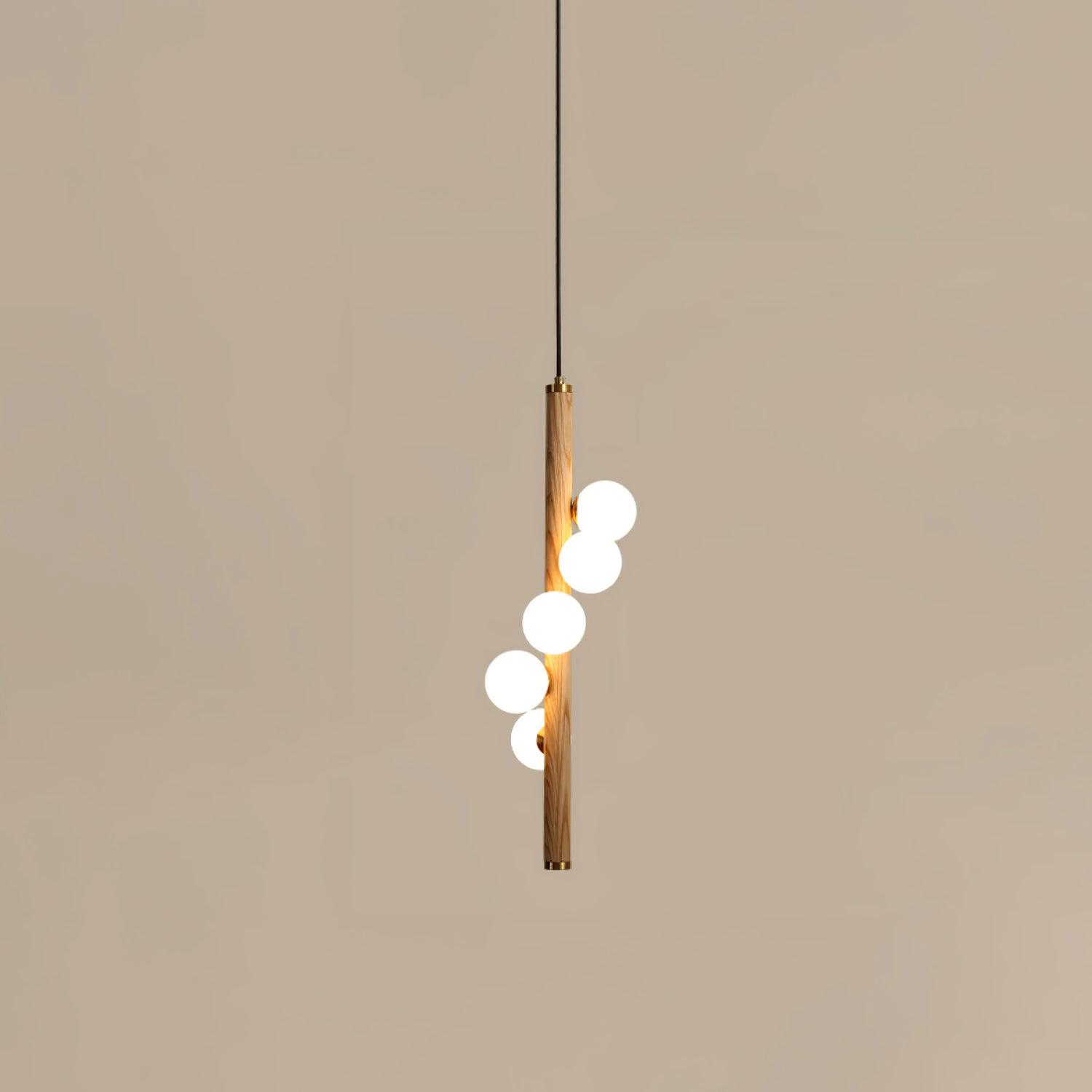 Vertical Orb Timber Pendant Lamp - Lamp Outdoor