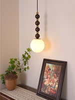 Vertical Walnut Balls Pendant Lamp - Lamp Outdoor