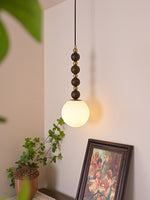 Vertical Walnut Balls Pendant Lamp - Lamp Outdoor