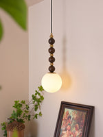 Vertical Walnut Balls Pendant Lamp - Lamp Outdoor