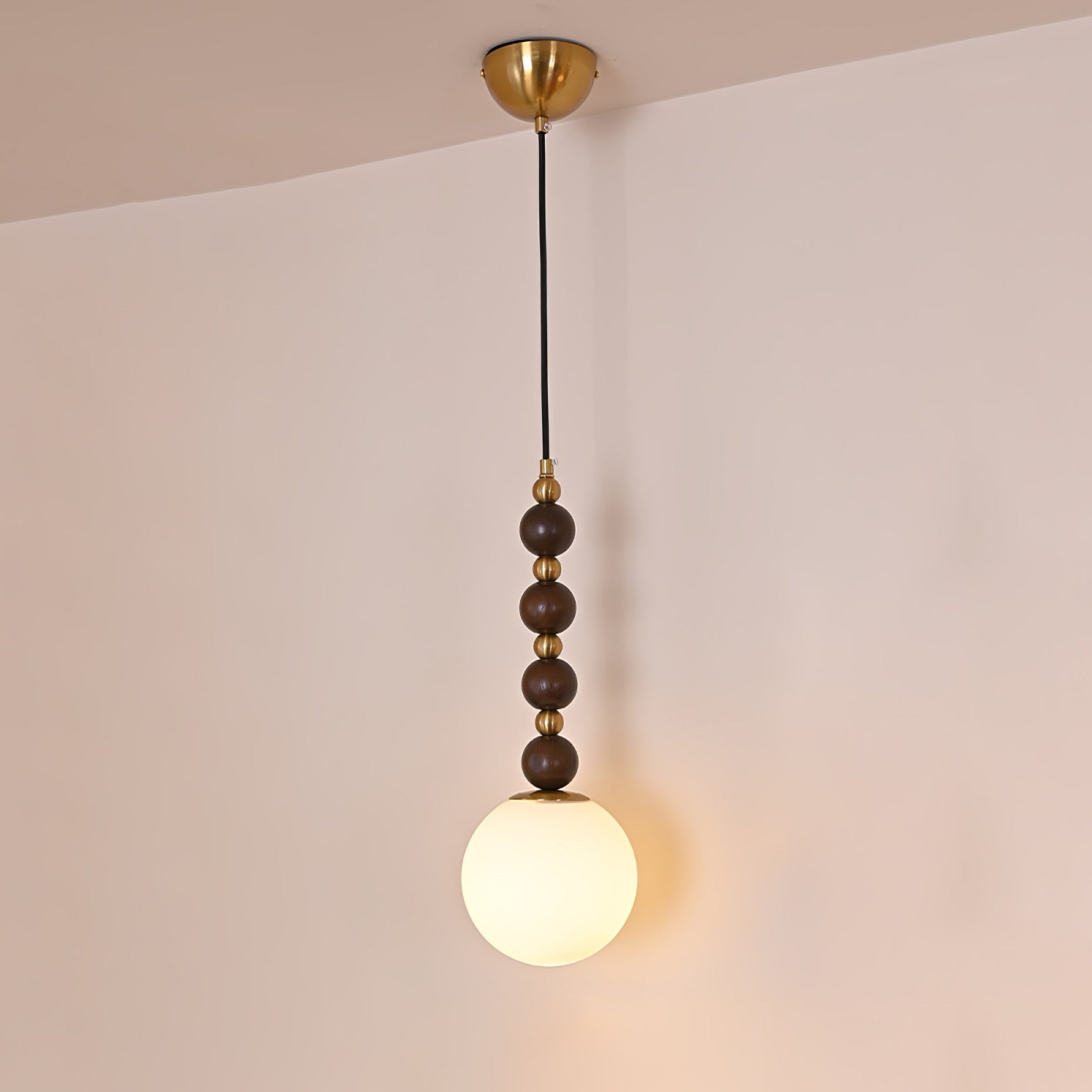 Vertical Walnut Balls Pendant Lamp - Lamp Outdoor