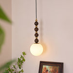 Vertical Walnut Balls Pendant Lamp - Lamp Outdoor