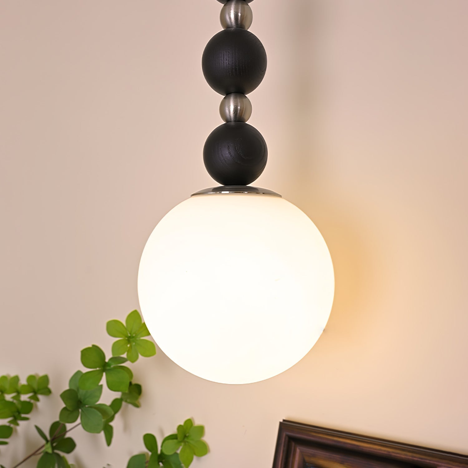 Vertical Walnut Balls Pendant Lamp - Lamp Outdoor