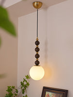 Vertical Walnut Balls Pendant Lamp - Lamp Outdoor