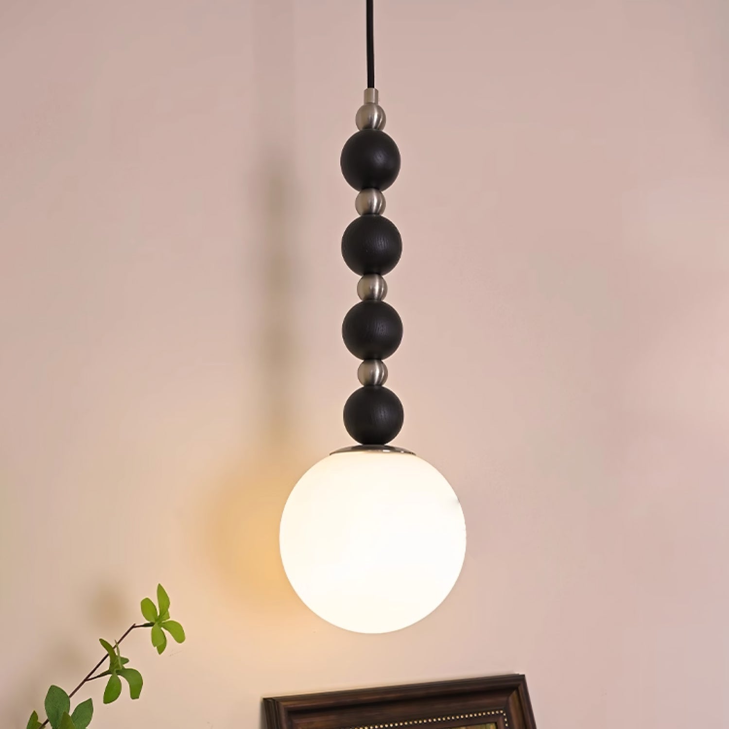 Vertical Walnut Balls Pendant Lamp - Lamp Outdoor