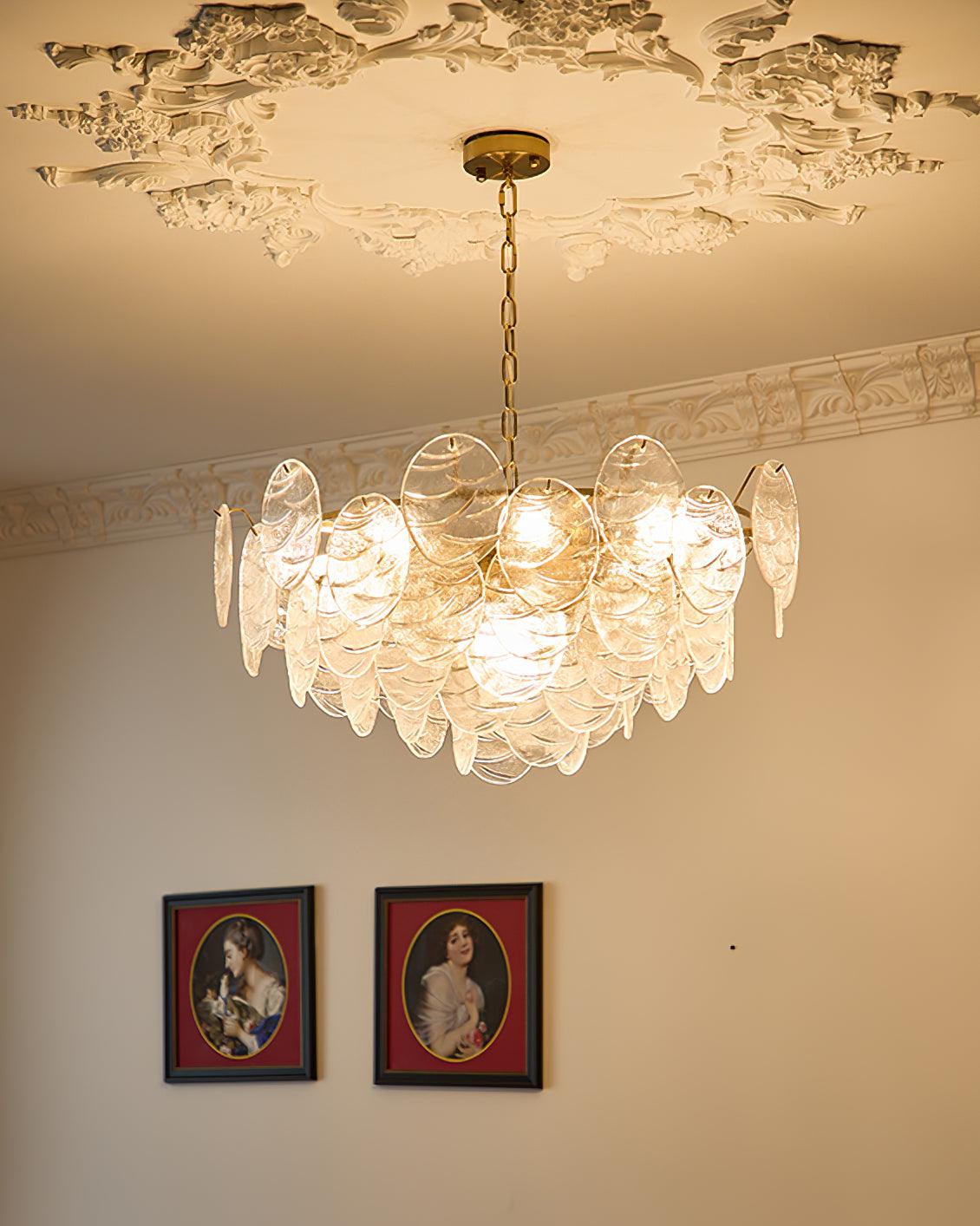 Leaf Vintage Glass Chandelier - Lamp Outdoor
