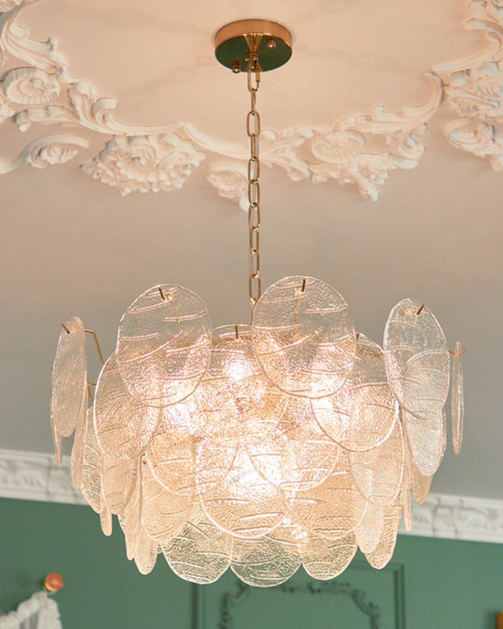 Leaf Vintage Glass Chandelier - Lamp Outdoor