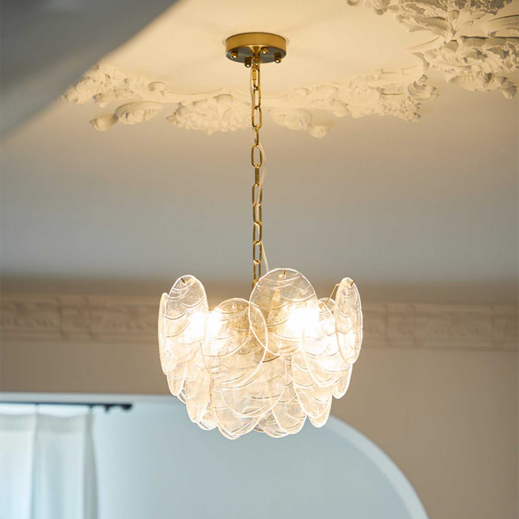 Leaf Vintage Glass Chandelier - Lamp Outdoor