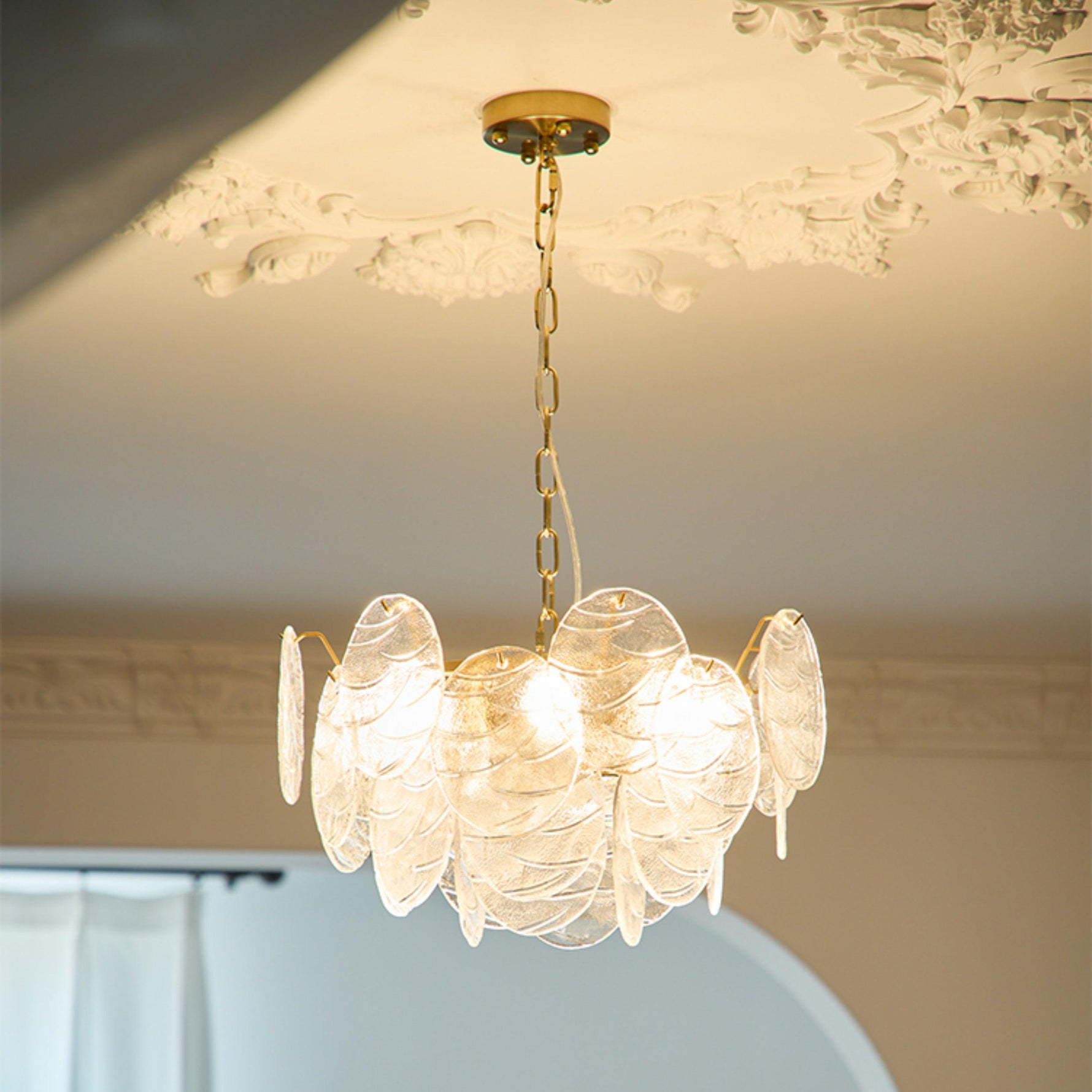 Leaf Vintage Glass Chandelier - Lamp Outdoor