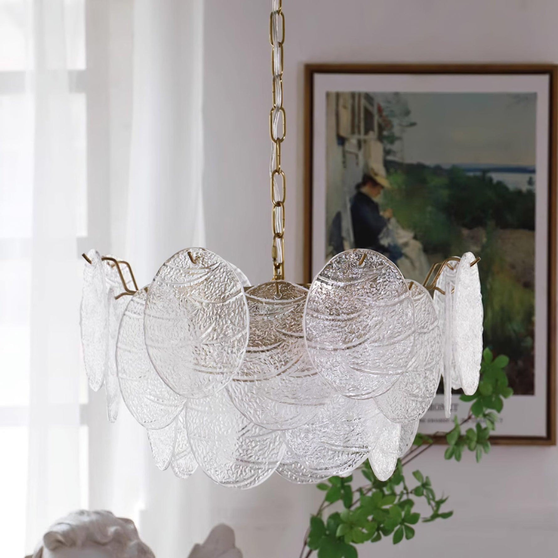 Leaf Vintage Glass Chandelier - Lamp Outdoor