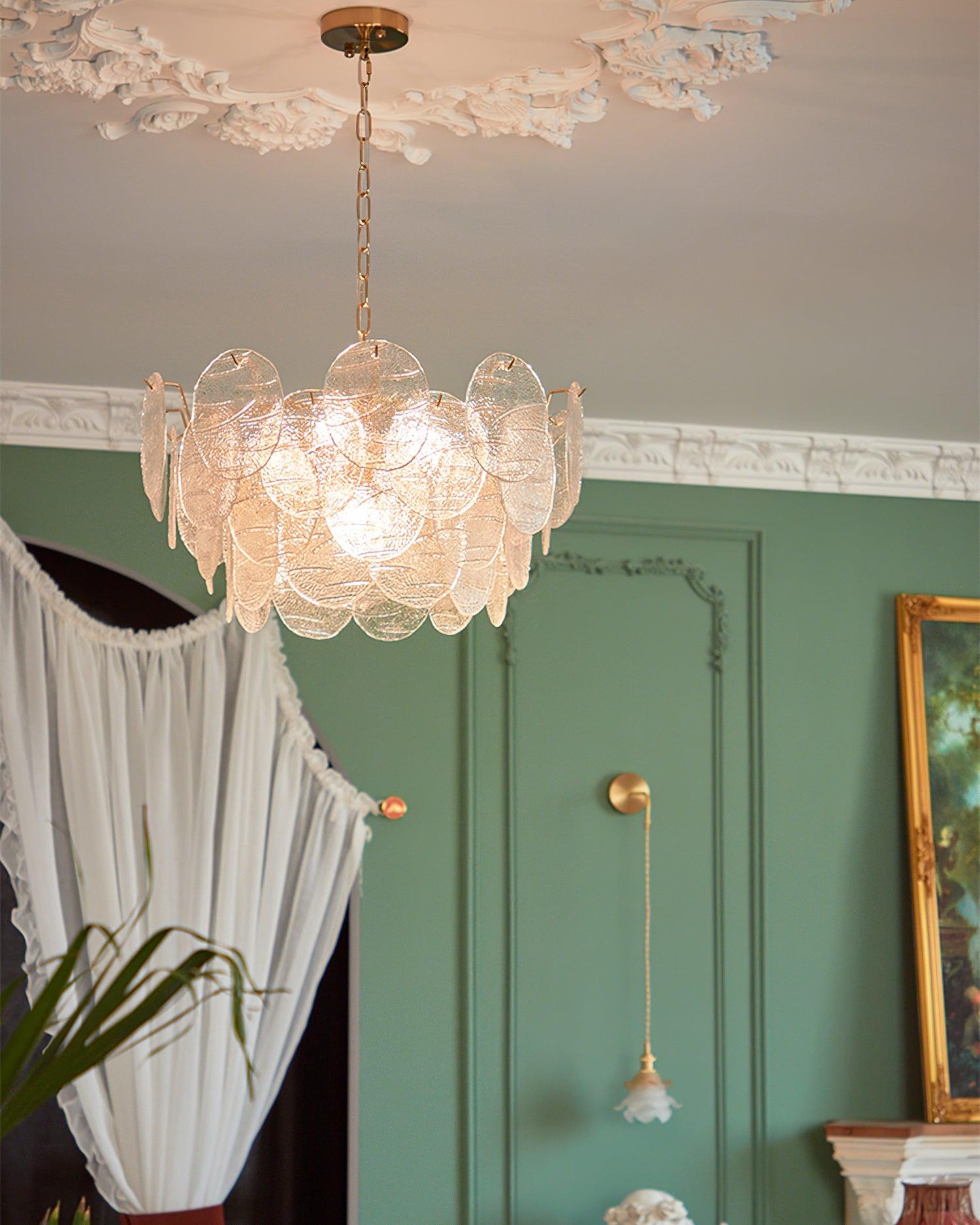 Leaf Vintage Glass Chandelier - Lamp Outdoor
