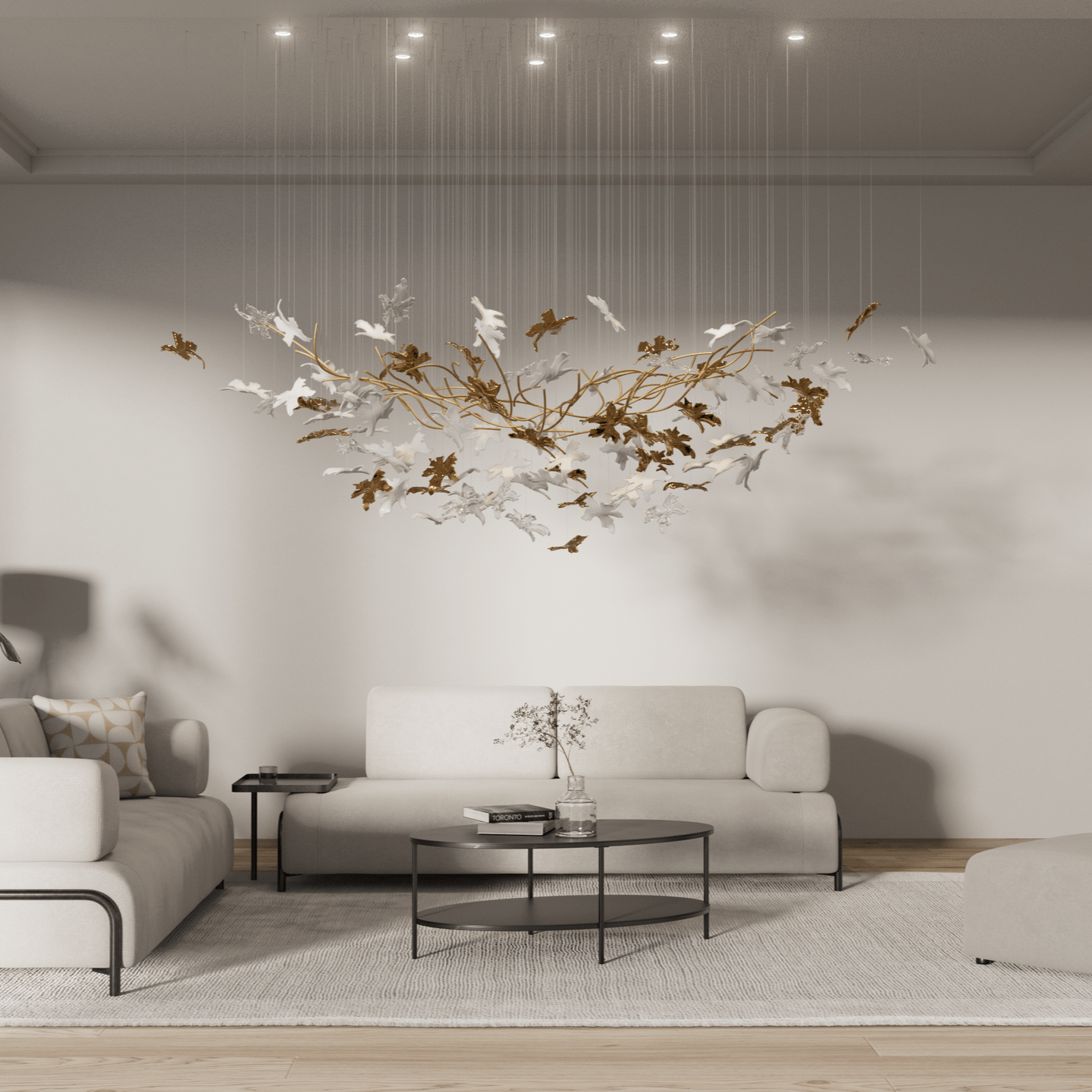 Arinan Floral Glass Chandelier - Lamp Outdoor