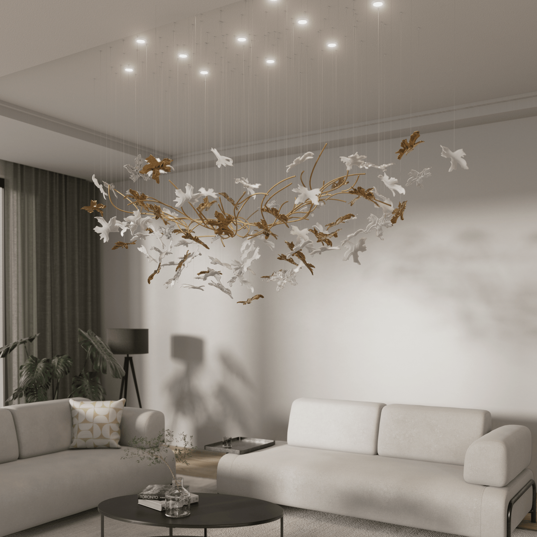 Arinan Floral Glass Chandelier - Lamp Outdoor