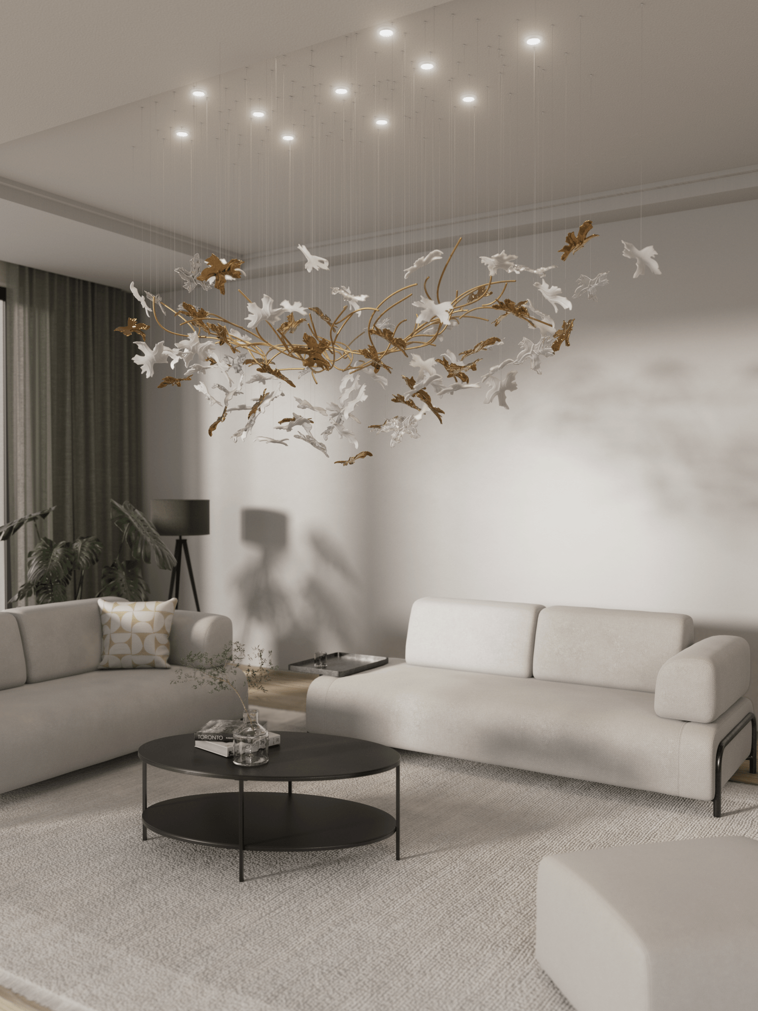 Arinan Floral Glass Chandelier - Lamp Outdoor