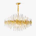 Solara Chandelier Antique Brass Starburst - Letslighting