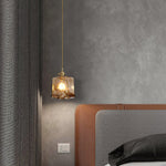 Vintage Brown Glass Pendant Light - Lamp Outdoor