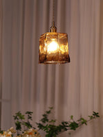 Vintage Brown Glass Pendant Light - Lamp Outdoor