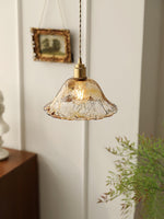 Vintage Brown Glass Pendant Light - Lamp Outdoor