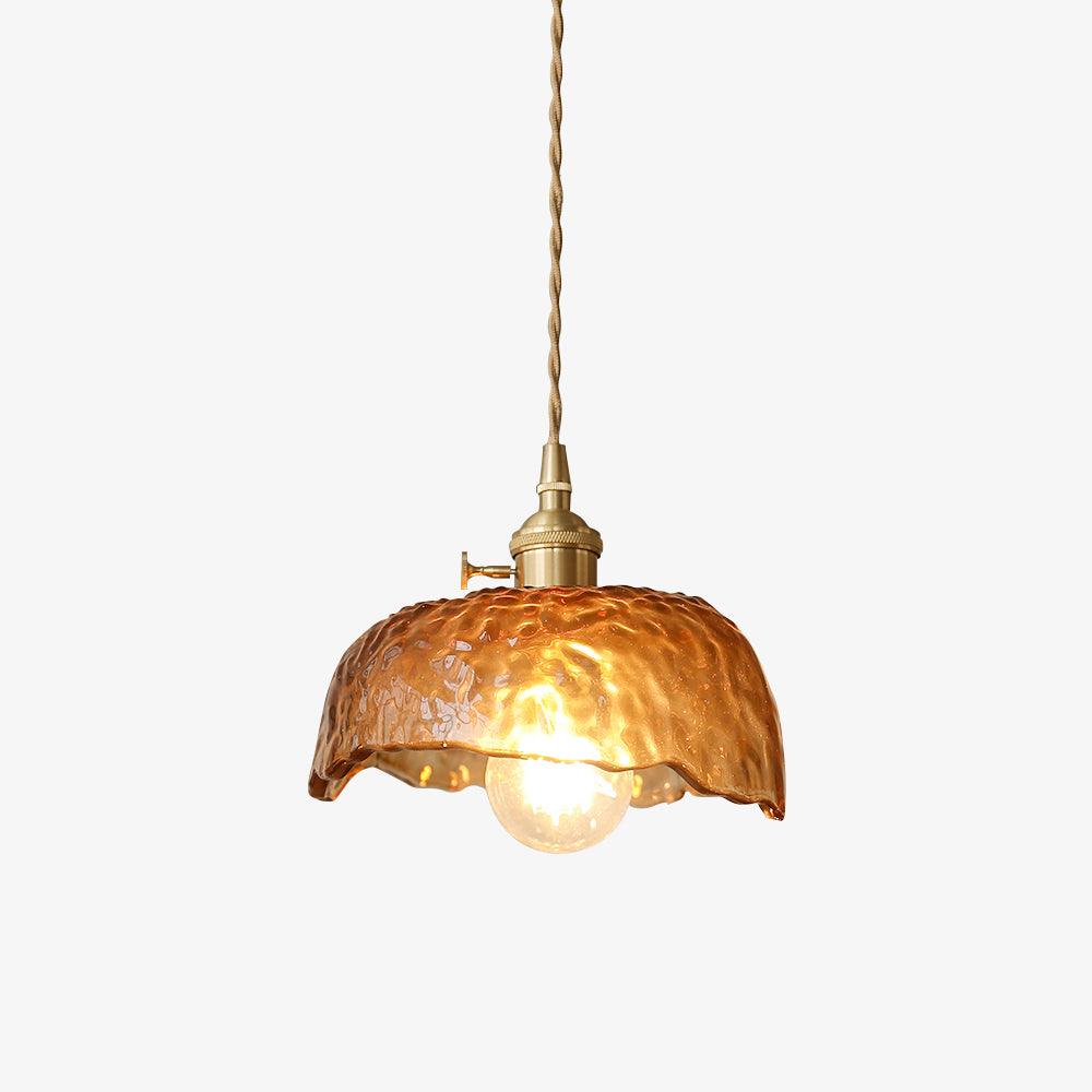Vintage Brown Glass Pendant Light - Lamp Outdoor