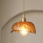 Vintage Brown Glass Pendant Light - Lamp Outdoor