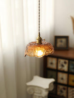Vintage Brown Glass Pendant Light - Lamp Outdoor