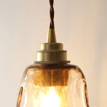 Vintage Brown Glass Pendant Light - Lamp Outdoor