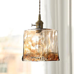 Vintage Brown Glass Pendant Light - Lamp Outdoor