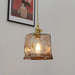 Vintage Brown Glass Pendant Light - Lamp Outdoor