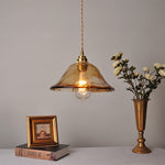 Vintage Brown Glass Pendant Light - Lamp Outdoor