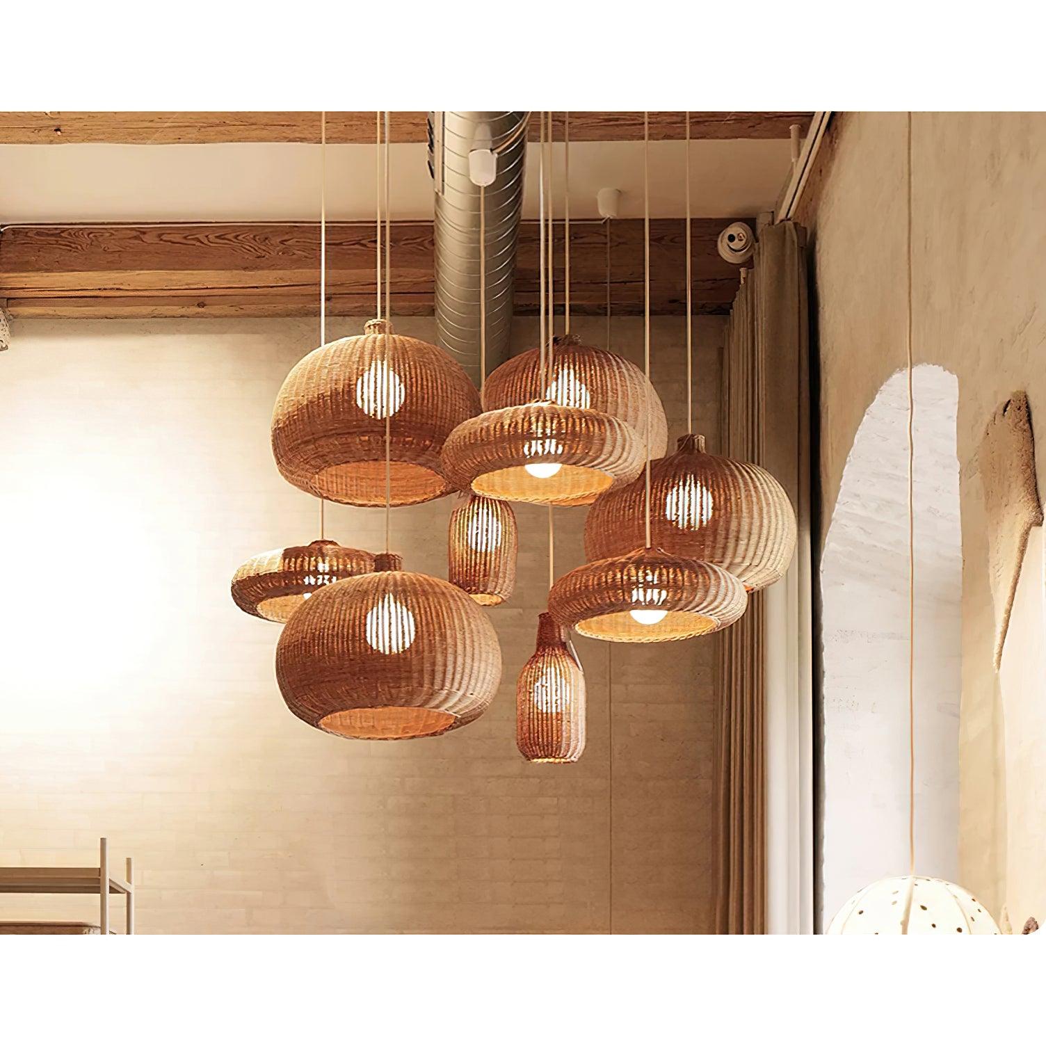 Vintage Rattan Pendant Lamp - Lamp Outdoor